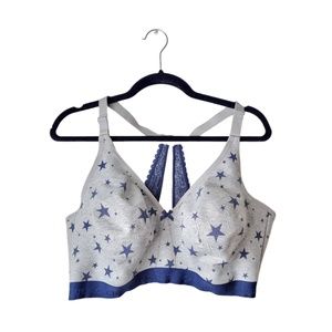 Cacique Unlined Full Coverage No wire Stars Bra Plus size 46DDD